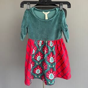 NEW Girls Matilda Jane Christmas dress - velvet - green - red - casual - size 4